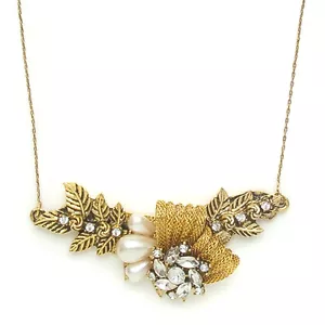 John Wind Halskette Netz Kristall Cluster Gold Neu Maximal Kunst Mode Schmuck - Bild 1 von 2