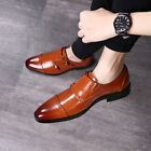Business Mens Faux Leather Buckle Strap Pointed Toe Formal Dress Suit Shoes New