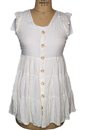 OFF WHITE Mini abito senza maniche Sweet Wanderer bianco da donna taglia large