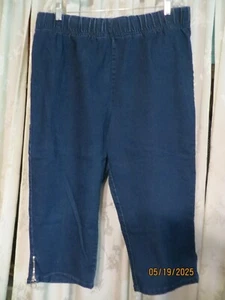 Damen Gr. XL Pull On Stretch Cropped Jeans von Blair Reißverschluss am Saum - Bild 1 von 7