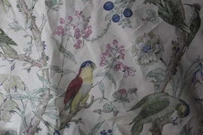 Lee Jofa, Somerfield, Floral with Parrots, 54" W X BTY, Color Poppy and Green - Image 1 of 4