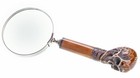 Lupe Messing Handlupe Totenkopf Vergrösserungsglas Totenschädel Sehhilfe Skelett
