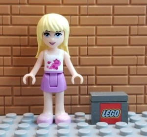 LEGO Friends Stephanie Minifig Medium Lavender Skirt, White Top frnd002 - Picture 1 of 7
