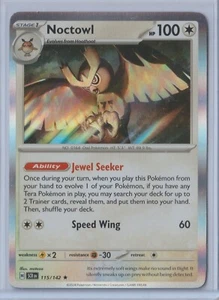 Pokémon 2024 STELLAR CROWN NOCTOWL 115/142 MINT Never Played HOLO #2 - Picture 1 of 1