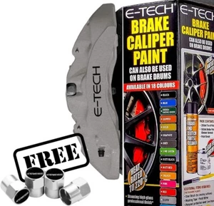 SILVER Brake Caliper Paint Kit E-TECH For Car Bike Engine Bay Block Cover+CP - Picture 1 of 13