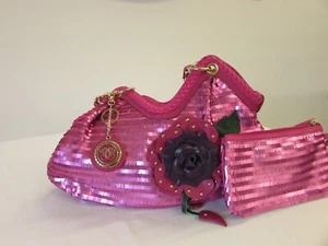 Designed in New York by Sharif Women Limited Edition Pink Sequins Shoulder Bag - Picture 1 of 8