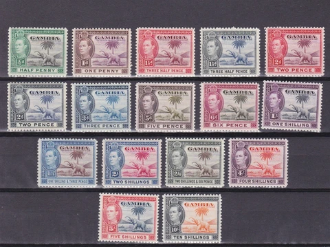 GAMBIA 1938, SG# 150-161, CV £170, full set, the elephant, KGVI, MH Cover