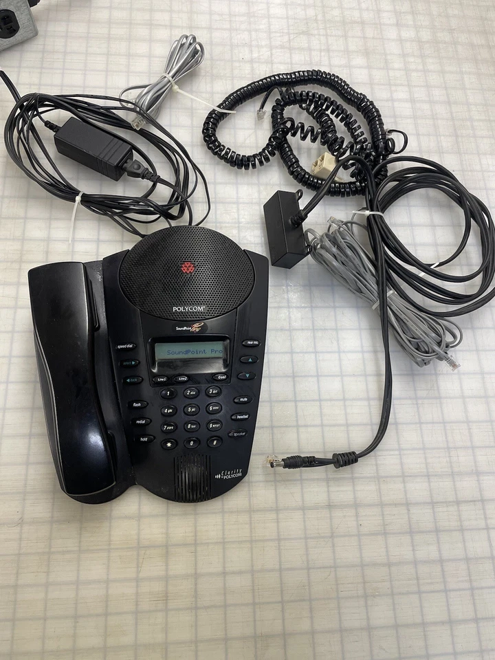 POLYCOM SoundPoint Pro SE-225 Conference Speakerphone 2201-06325-001 2 Line - Image 1 of 4