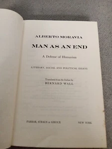 Alberto Moravia / Man As An End 1st Edition 1965 Hardcover - Picture 1 of 6
