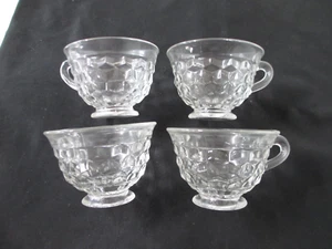 Fostoria American Pattern Set of 4 Coffee/Tea Cups, 3 3/4" x 2 1/2" - Picture 1 of 4