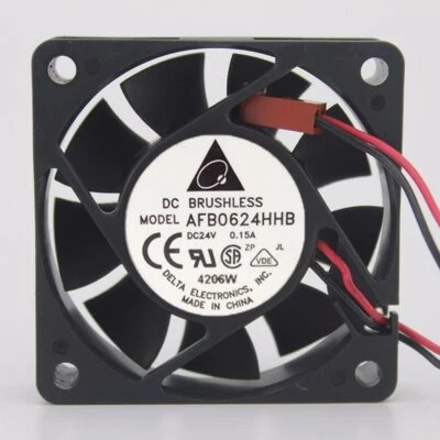Delta 6015 AFB0624HHB DC24V 0.15A 6CM 60*60*15MM 2-wire inverter cooling fan - Image 1 of 2