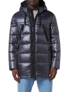 ANDREW MARC Asphalt Barreto Hooded Puffer Jacket Size M Men’s Winter Coat - Picture 1 of 11