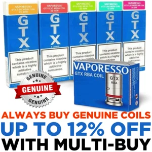 Vaporesso GTX Mesh Coils 0.2 0.3 0.4 0.6 0.7 0.8 1.2 Ohm Pack of 5x Replacement - Picture 1 of 17