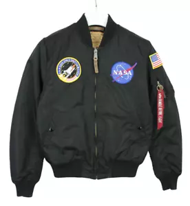 ALPHA INDUSTRIES NASA Jacket Men's MEDIUM MA1 VF Flight Bomber Lined Patched - Picture 1 of 17