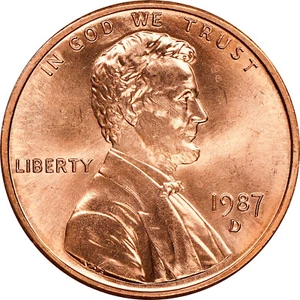 1987-D Lincoln Memorial Cent Brilliant Uncirculated Fresh From U.S. Mint Set - Picture 1 of 2