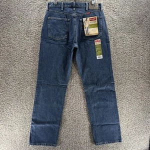 Wrangler Jeans Mens 34x32 Blue Denim Pants 5 Star Regular Fit New With Tags Work - Picture 1 of 10