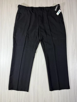 Pantalones Van Heusen Para Hombre 46x32 Negros Grandes y Altos Frente Plano Extensor Cintura Sin Hierro Foto 1 de 4