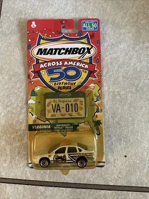 Matchbox Across America 50th birthday Series Virginia Chevrolet Impala Police  - Image 1 of 4