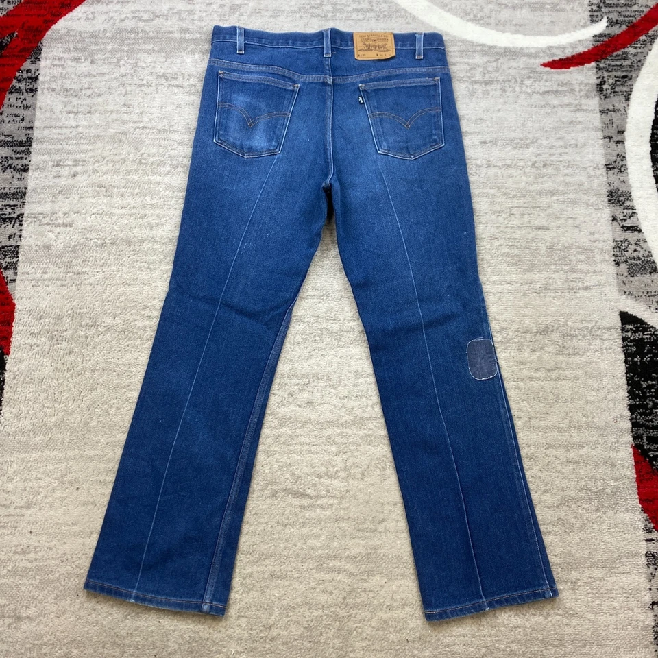 VTG Levis 517 Pants 38 Blue Jeans Whiskers Bell Bottom Tab Patina 38x32 70s 80s - Image 1 of 4