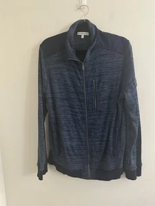 Calvin Klein Pullover Herren mittelblau meliert durchgehender Reißverschluss Jacke Freizeit kostenloser Versand - Bild 1 von 3