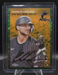 2023 Topps cromo platino #66 Charles Leblanc RC toile refractor verde 92/99 - Imagen 1 de 3