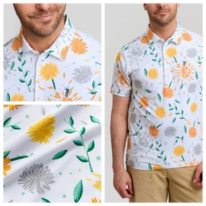William Murray Golf Polo Shirt Men’s XXXL 3XL Mums The Word White Floral NEW - Bild 1 von 7