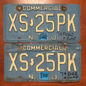 (2) New Jersey kommerzielle Nummernschilder XS-25PK blau geprägt VINTAGE - Bild 1 von 2