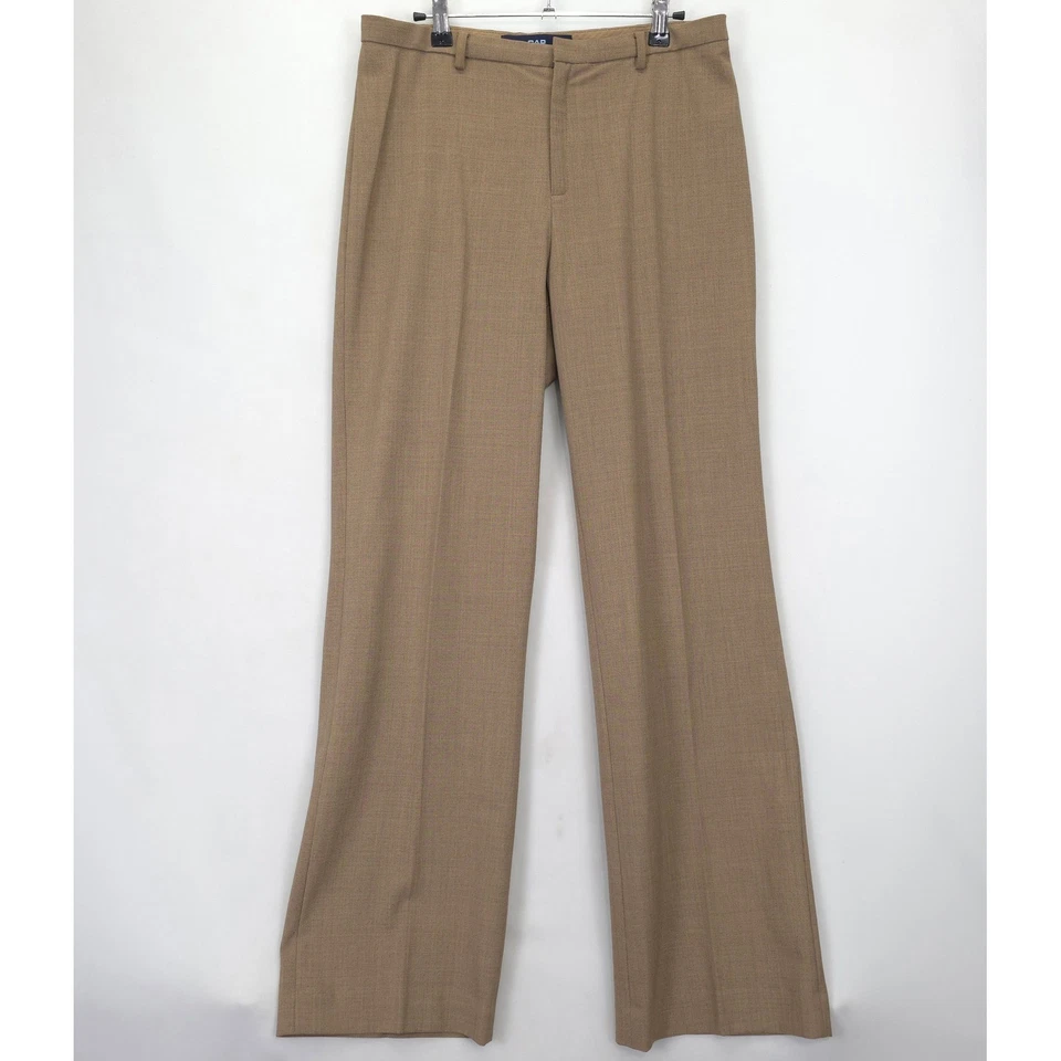 Pantalones Pantalones GAP Calce Clásico Mujer 10 Tostados Mezcla Lana Elastizados Trabajo Carrera Pantalones Foto 1 de 4