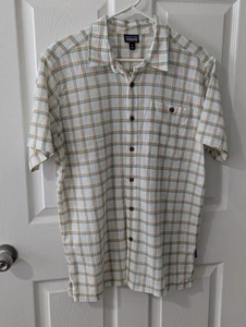 Camisa Patagonia A/C Algodón Orgánico Abotonada Para Hombre Mediana Beige Cuadros - Imagen 1 de 10