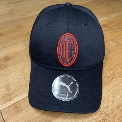 Puma ACM AC Milan Soccer 1899 Black Adjust Snapback Dad Style Hat Unisex MINT - Image 1 of 4