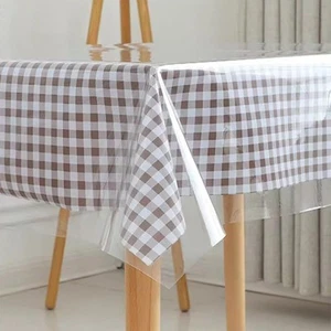 Kesfey 60 x 108 inch Clear Plastic Table Cloths 60X108, Crystal - Picture 1 of 9