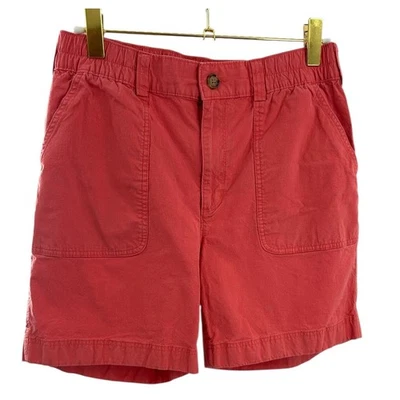 Duluth Trading Co. 女式珊瑚红色短裤 12 码弹性腰休闲 — 第 1/4 张图片