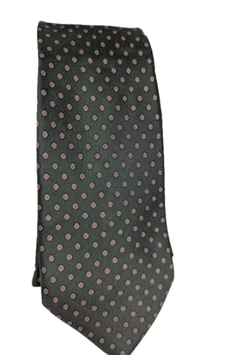 Corbata de seda para hombre Chaps Ralph Lauren verde rojo lunares manchados clásica Foto 1 de 4