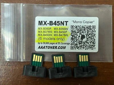 3 Toner Reset Chip for Sharp MX-B45, MX-B45NT (6 models) Printer Copier Refill - Image 1 of 4