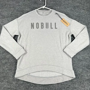 NoBull Sweatshirt Womens XS Extra Small Gray Long Sleeve Crew Neck Cross Fit New - Picture 1 of 13