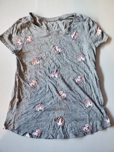 Justice Girls Gray Unicorn T Shirt Size 14/16 - Picture 1 of 4