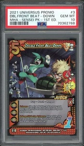 My Hero Academia 2021 primer paquete Sensei promoción doble frente Beat-Down JUDGE PSA 10 - Imagen 1 de 2