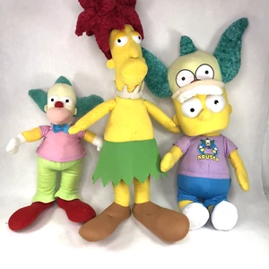 The Simpsons Plush Lot Bart Side Joe Bob Krusty The Clown Lot Bundle of 3 - Picture 1 of 11