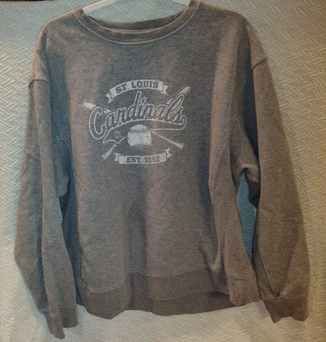 St. Louis Cardinals Sweatshirt Womens Large Baseball Gear for Sports Big Cotton Cover