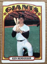 1972 Topps Ken Henderson Baseball Card #443 Giants Outfield Low-Grade