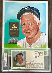NEW YORK YANKEES WHITEY FORD ORIGINAL Z CACHET ARTWORK WITH SIGNED CACHET 1 OF 1 - Picture 1 of 5
