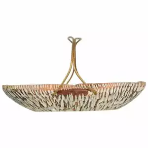Macabo Cusano ALDO TURA Designer Carved Wood & Brass Basket Milan Italy 1960s - Picture 1 of 9