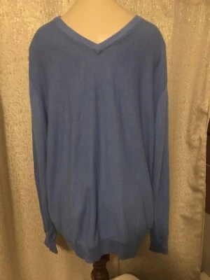 JOHN BARTLETT CONSENSUS BLUE V-NECK LONG SLEEVE SWEATER, XL  - Imagem 1 de 3