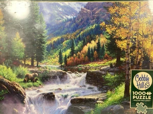 Bear Falls 1000 Piece Jigsaw Puzzle Cobble Hill Mark Keathley with Poster Sealed - Picture 1 of 17