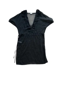 Vestido La Perla Transparente Sin Mangas Camisón de Seda Negro Hecho en Italia Para Mujer EE. UU. Talla 8 - Imagen 1 de 6