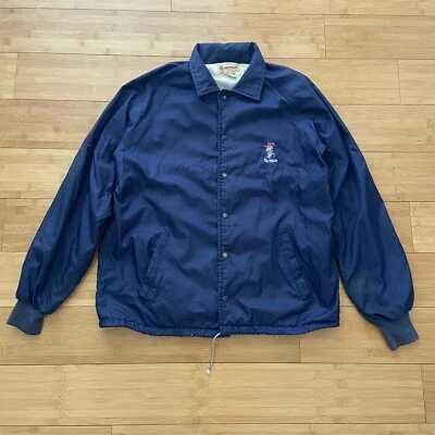 Vintage Ole Miss Rebels Coaches Snap Button Jacket Colonel Reb Navy Mens Medium - Image 1 of 4