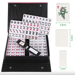 Large 36mm Chinese Mahjong Set 144 Tiles Mah Jong English Characters Games UK - Picture 1 of 13