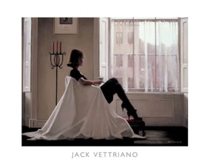 In Thoughts of You by Jack Vettriano Art Print Sexy Woman Window Poster 16x20 - Picture 1 of 1
