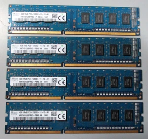 16GB (4x4GB) PC3-12800U DDR3-1600MHz 1Rx8 SK hynix HMT451U6BFR8C-PB Desktop RAM - Picture 1 of 2