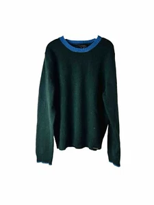Vintage Y2K Abercrombie & Fitch Mens XL Shetland Wool Color Block Sweater Grunge - Picture 1 of 6